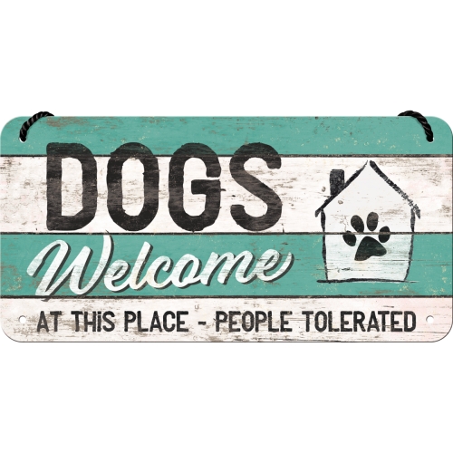 PfotenSchild -Hängeschild „Dogs Welcome“