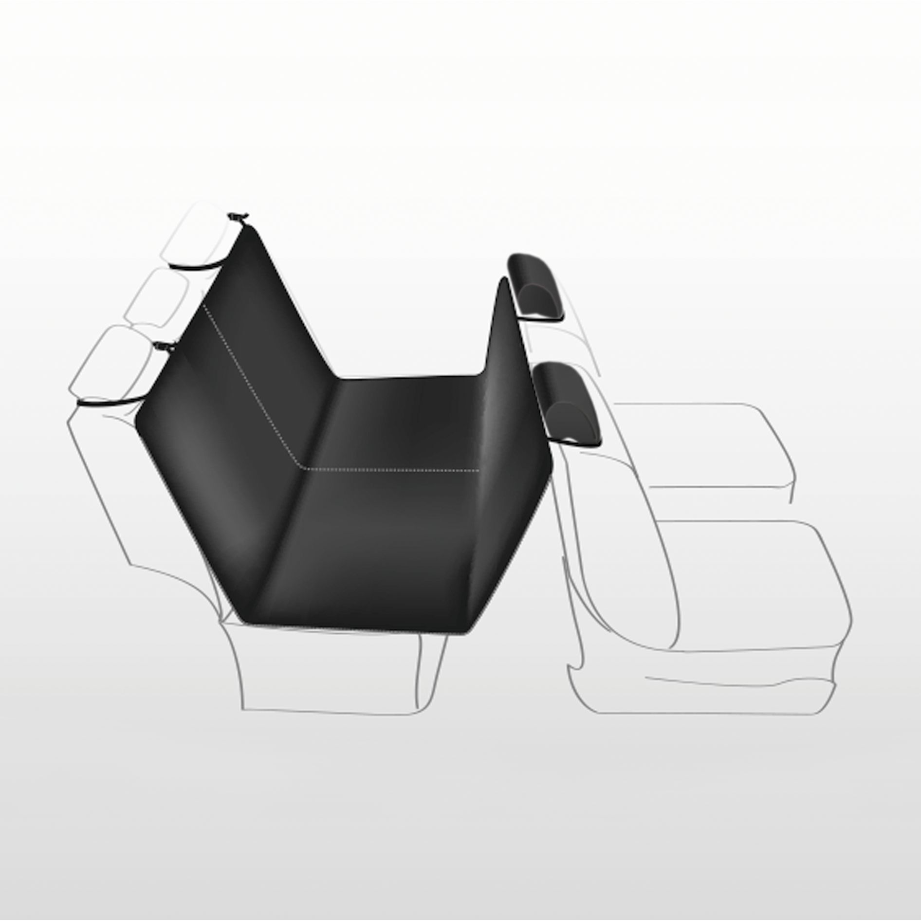 TRIXIE Auto-Schondecke, teilbar, 1,45 × 1,60 m, schwarz