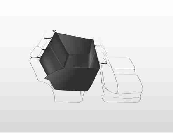 TRIXIE Auto-Schondecke, mit Seitenteilen, teilbar, 1,50 × 1,35 m, schwarz