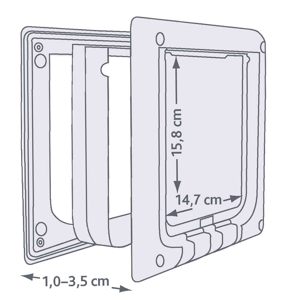 TRIXIE 4-Wege Freilauftür elektromagnetisch, 21,1 × 24,4 cm, weiß