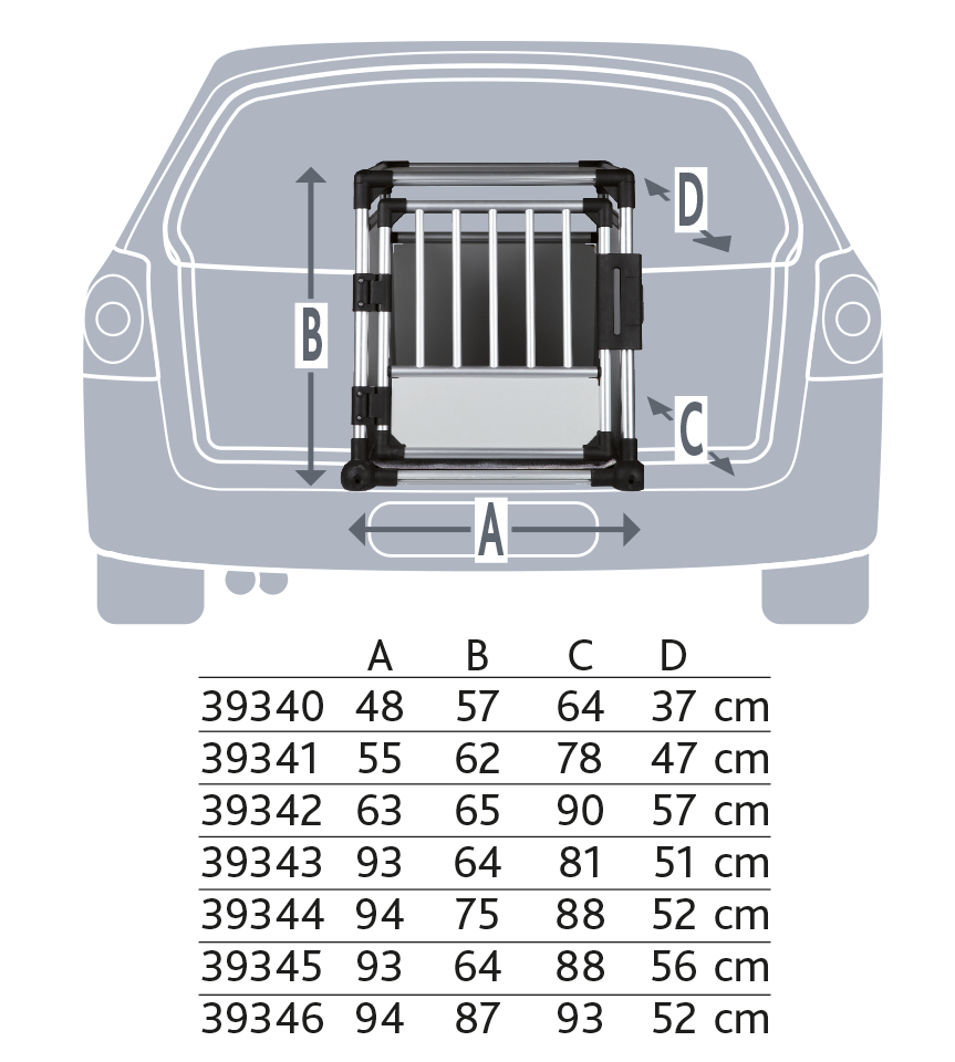 TRIXIE Transportbox TRIXIE Transportbox, Aluminium, L–XL: 94 × 75 × 88 cm, hellgrau/silber