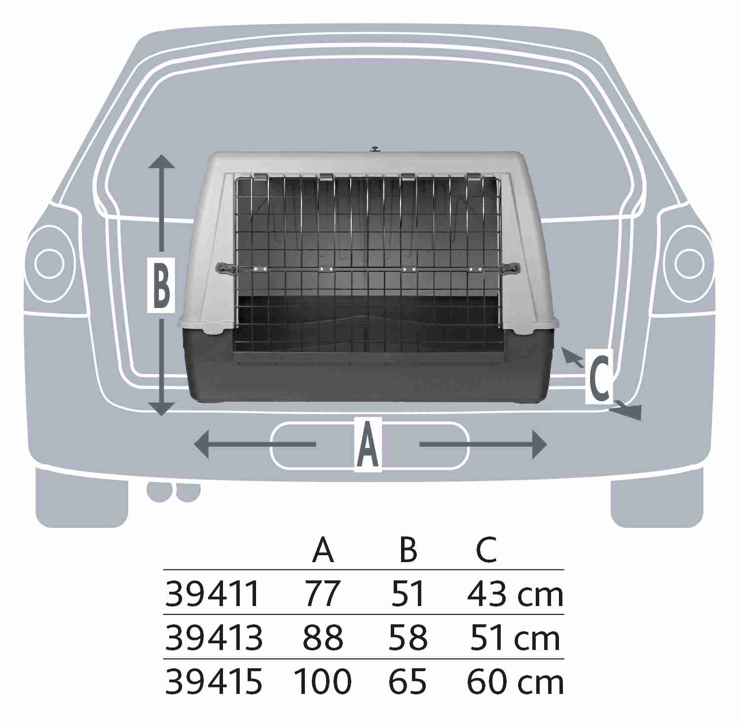 TRIXIE Transportbox Journey TRIXIE Transportbox Journey, M: 88 × 58 × 51 cm, schwarz/grau
