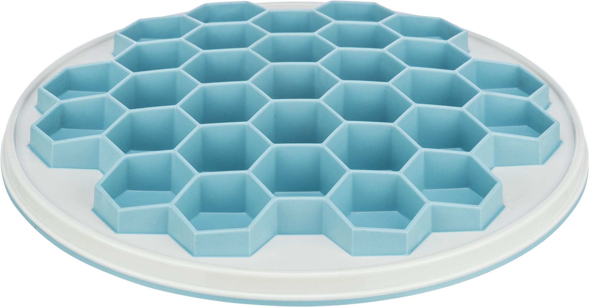 TRIXIE Slow Feeding Platte Hive, Kunststoff/TPR/TPE, ø 30 cm, grau/blau