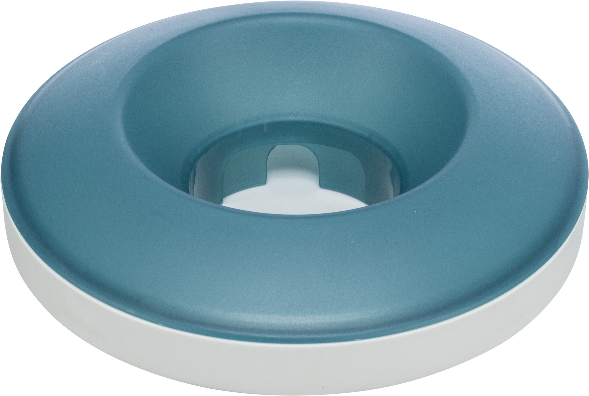 TRIXIE Slow Feeding Rocking Bowl, Kunststoff/TPR, 0,5 l/ø 23 cm, grau/blau
