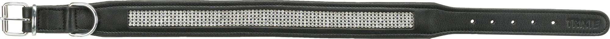 TRIXIE Active Comfort Halsband mit Strass, Leder TRIXIE Active Comfort Halsband mit Strass, Leder, M–L: 44–52 cm/35 mm, schwarz
