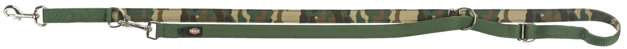 TRIXIE Premium V-Leine mit Neopren-Polsterung TRIXIE Premium V-Leine mit Neopren-Polsterung, L–XL: 2,00 m/25 mm, Camouflage/waldgrün