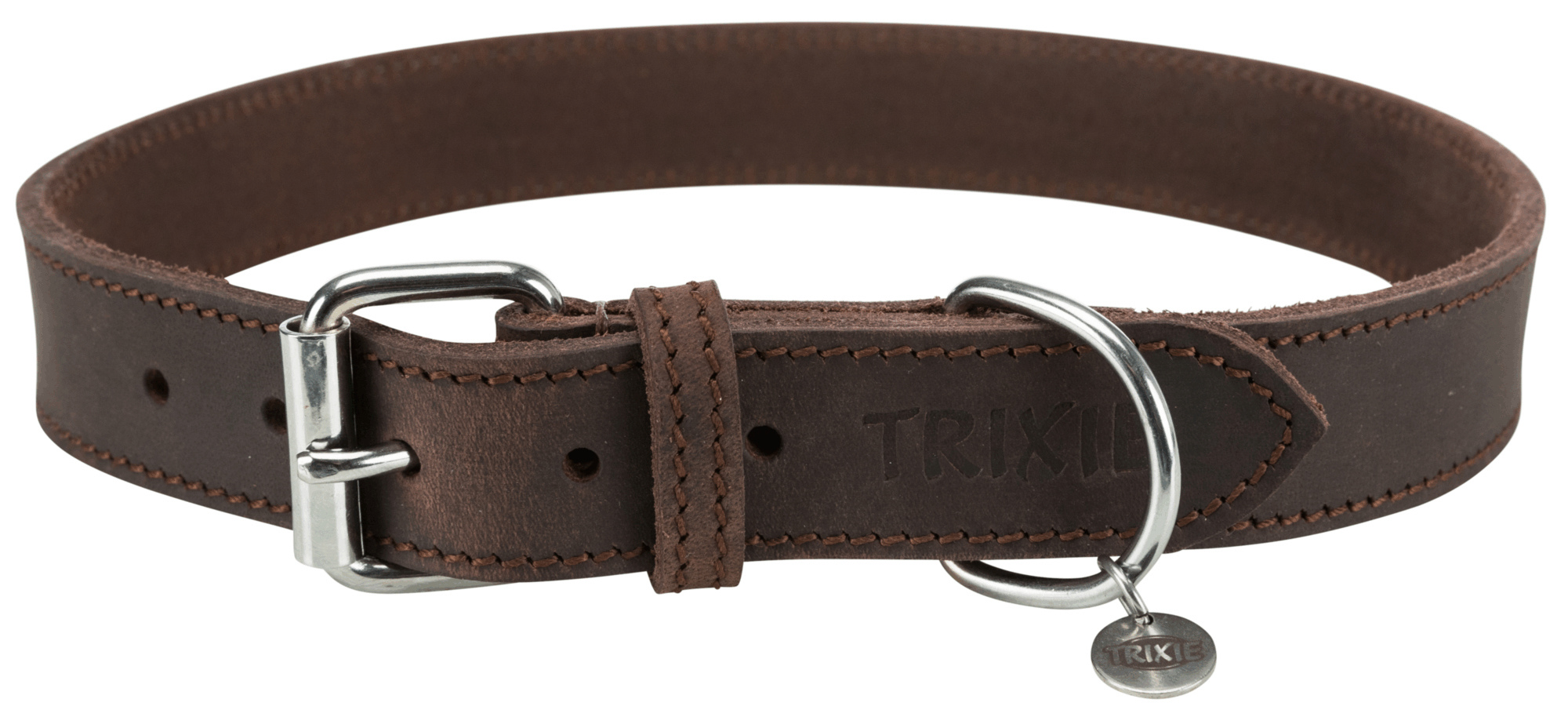 TRIXIE Rustic Fettleder Halsband TRIXIE Rustic Fettleder-Halsband, L–XL: 57–66 cm/30 mm, dunkelbraun