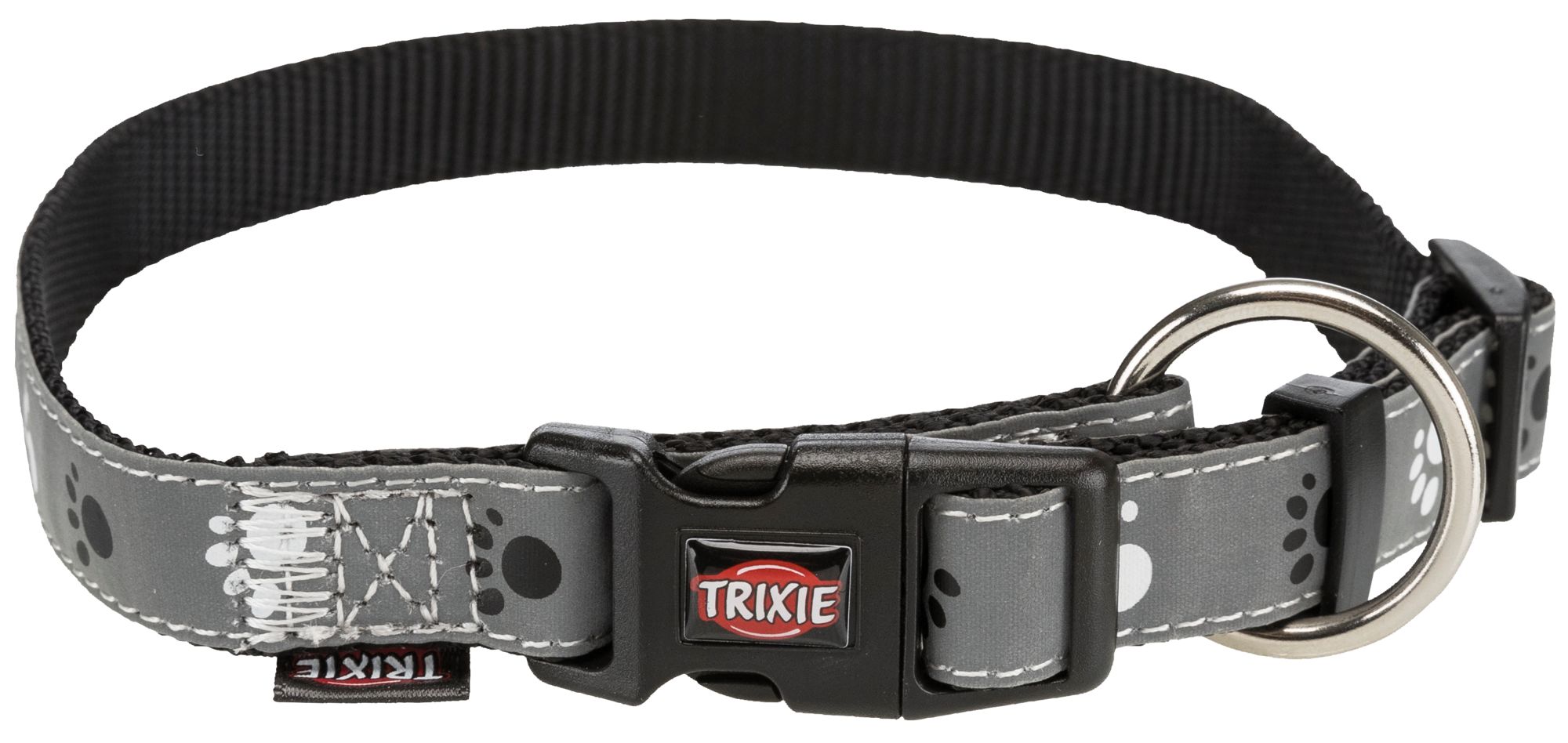 TRIXIE Silver Reflect Halsband TRIXIE Silver Reflect Halsband, S–M: 30–45 cm/15 mm, schwarz/silbergrau