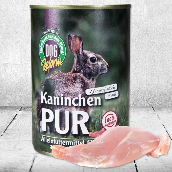 Schecker - Kaninchen - PUR, 1 x 410 g Dosenfutter, Hundefutter 