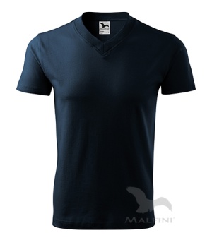 V-Neck T-shirt unisex marineblau | M
