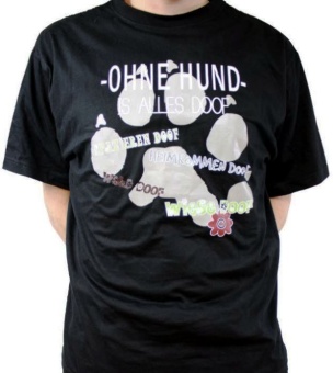 FUN-Shirt: "OHNE HUND IST ALLES DOOF" Damen |  M | Schwarz | Bunt
