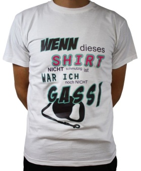 FUN-Shirt: "Wenn dieses Shirt nicht schmutzig ist war ich noch nicht Gassi!"  Herren |  M | Grau | Bunt